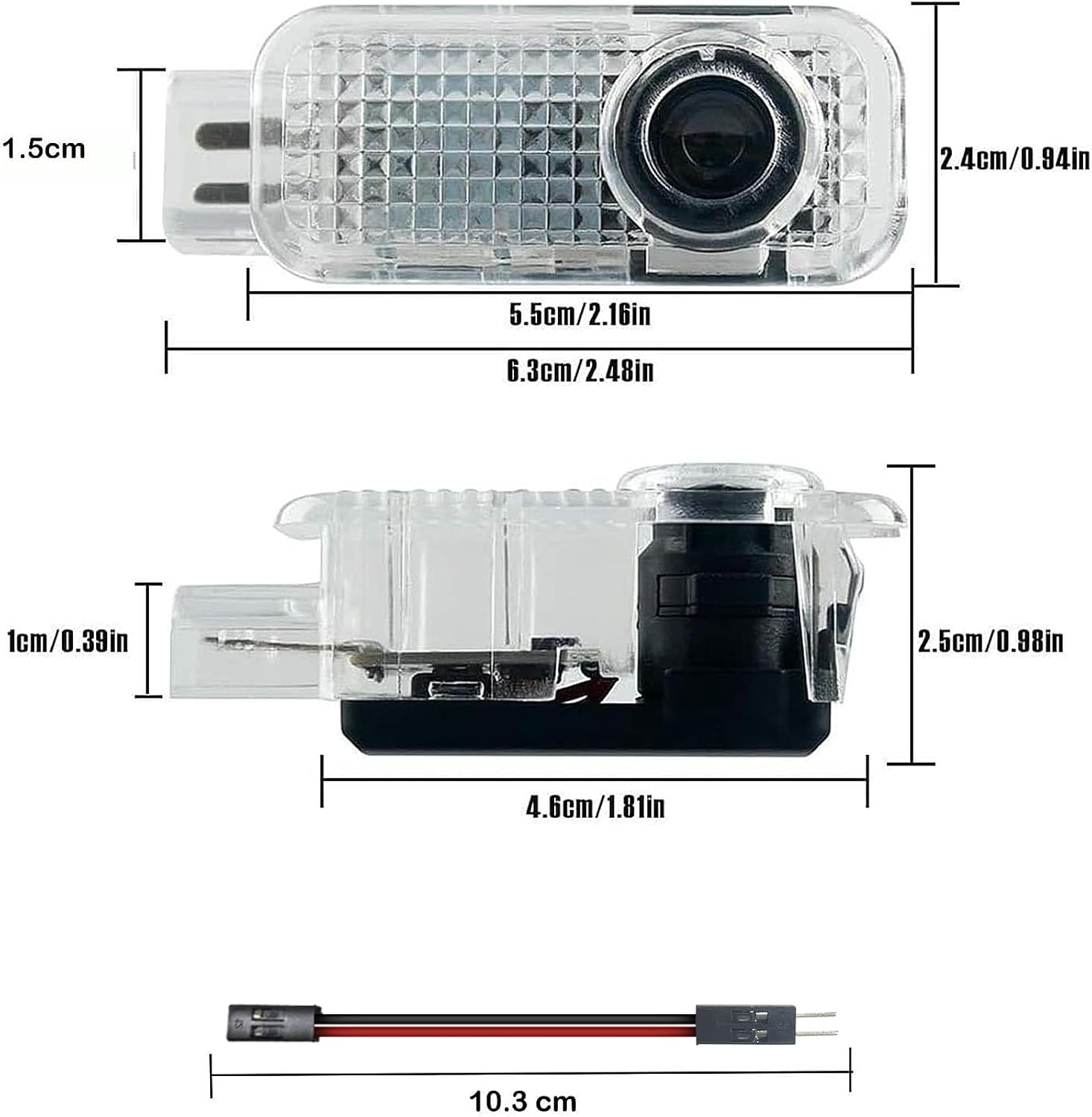 Pack of 4 Car Door Light Logo Projector Underbody Lighting Car, Welcome LED Light Compatible with A1/3/4/5/6/7/8/Q2/3/4/5/6/7/TT/S1/2/3/4/5/6/7/8 image number 3