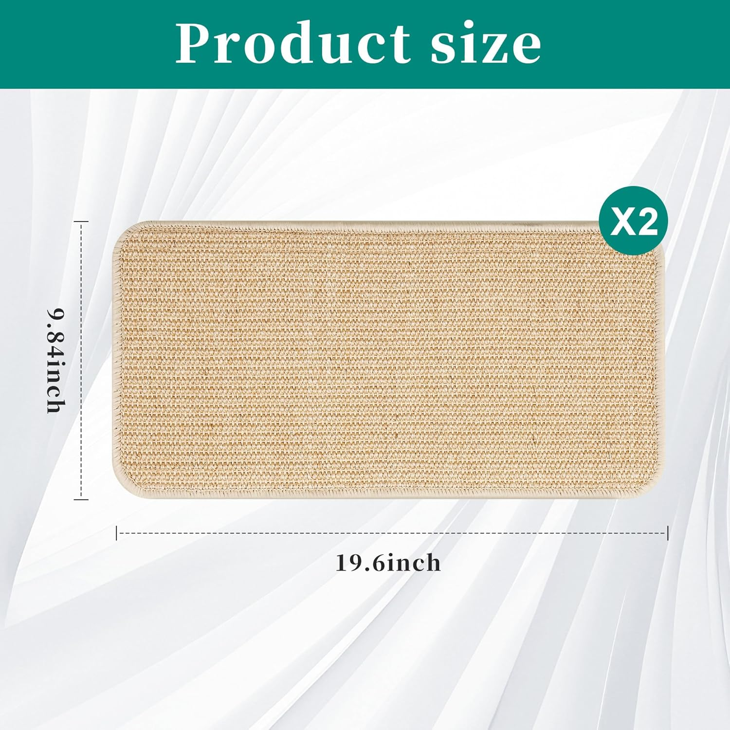 2-Piece Cat Scratching Mat Set, Robust and Durable, Cat Sisal Scratching Boards, 50 X 25 Cm, Cat Scratching Board, Protect Your Sofa, Furniture, Carpet and Walls from Scratches (Wood Colour) image number 3