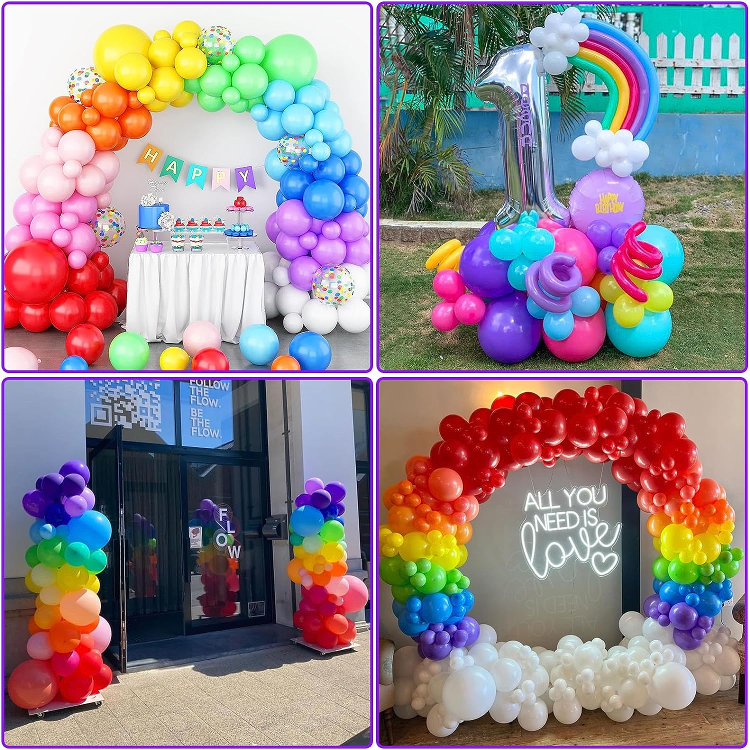 YALLOVE Latex Balloon Assorted Color, Set of 120, 12 Inch for Helium or Air Use, Thickened Balloons for Baby Shower Birthday Grad Party Arch Stand Decorations（120 PCS, 30.5CM） image number 4