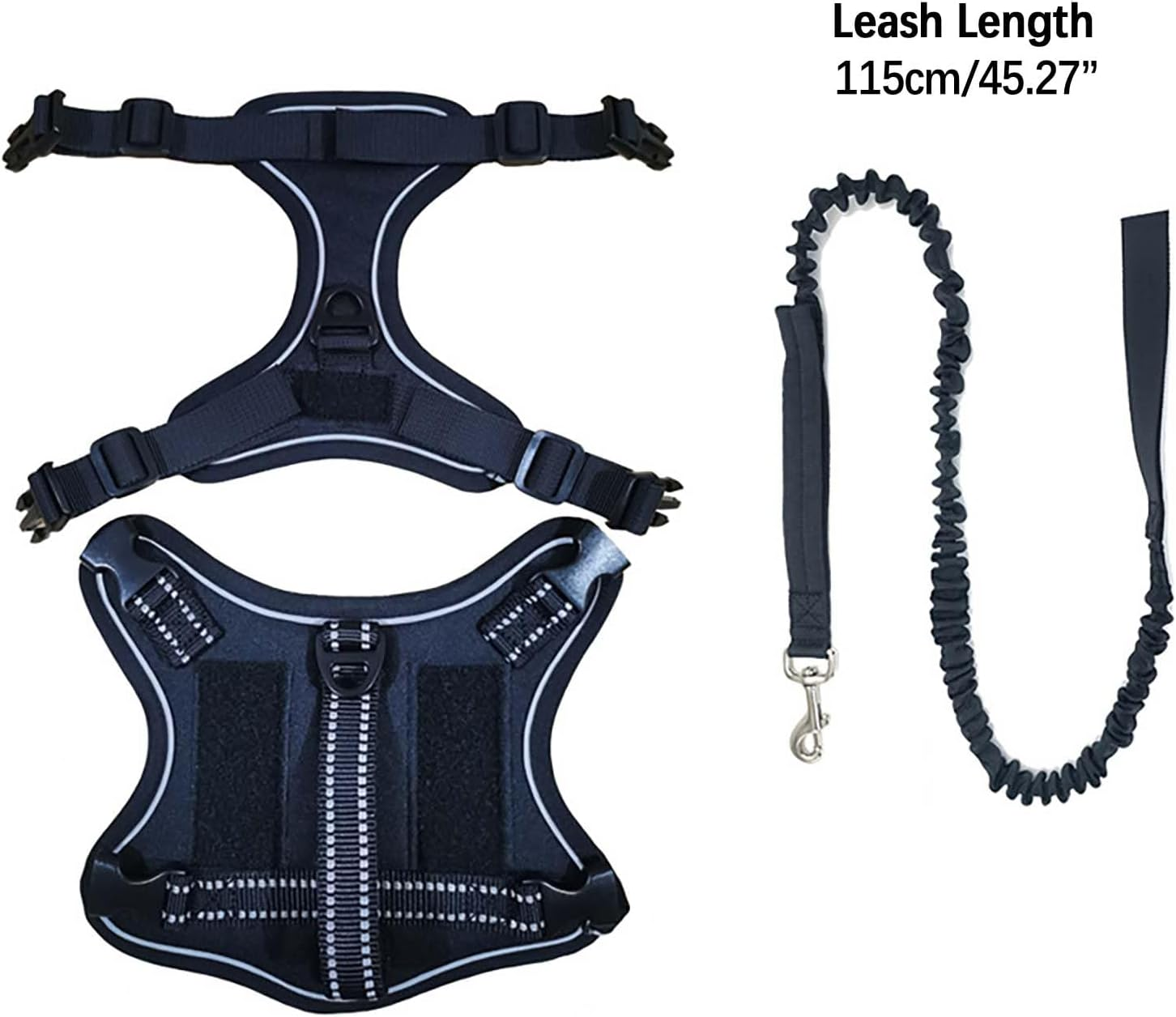 UOSIA Tactical Dog Harness for Small Dogs Military Service Dog Vest with Vertical Handle and Reflective No Pull Adjustable Pet Vest Harness for Outdoor Training - Harness And Leash image number 2