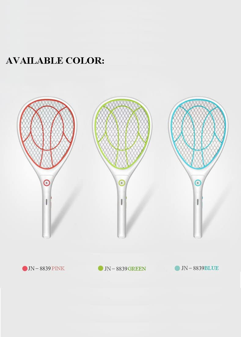 Night Cat Electric Mosquito Fly Swatter Bug Zapper Bat Racket, Pests Insects Control Killer Repellent, USB Rechargeable, LED Lighting, Double Layers Mesh Protection image number 5