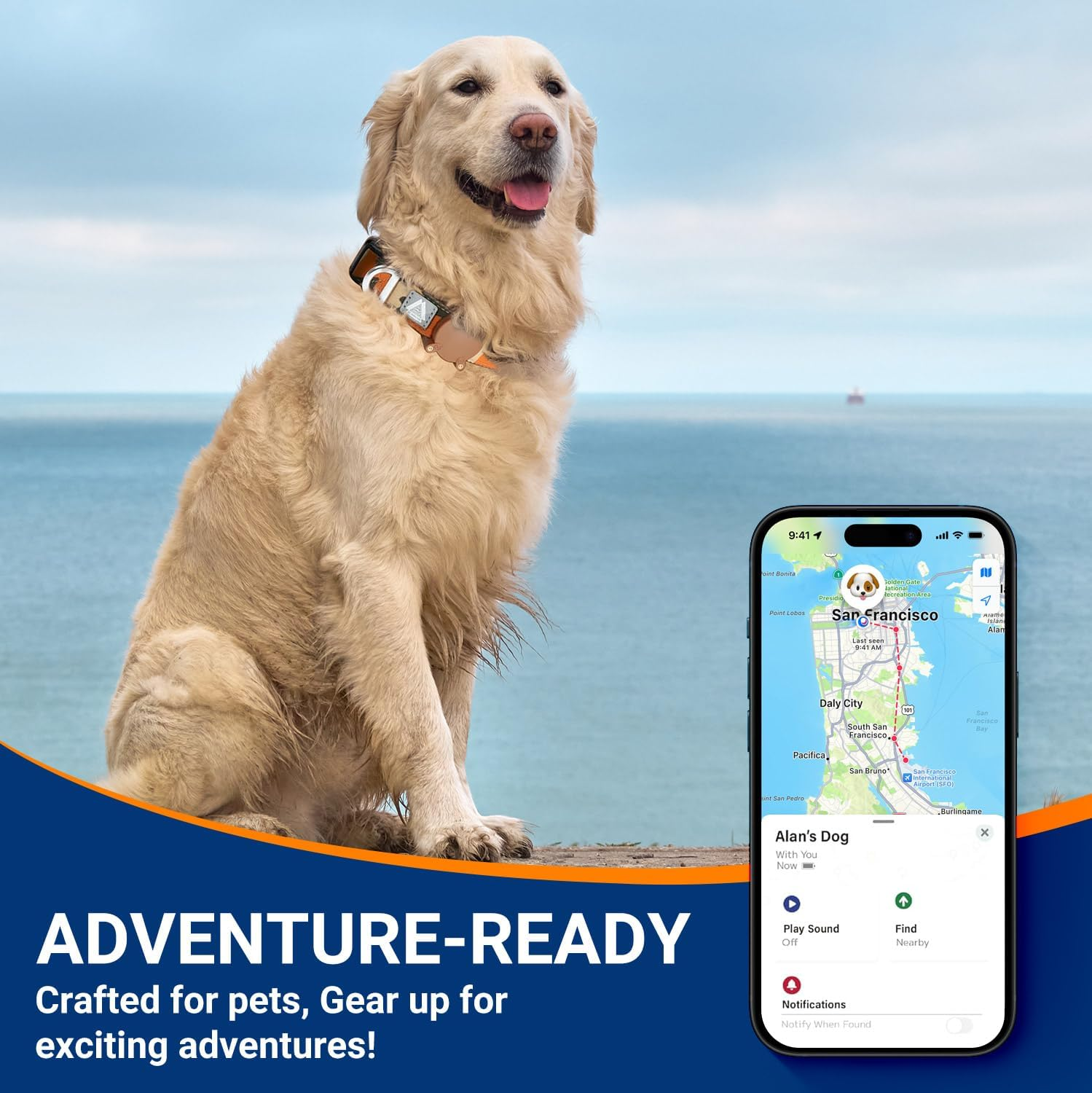 Waterproof Airtag Dog Collar Holder,Durable Airtag Holder for Dog & Cat,Pc+Abs Protective Airtag Dog Cover for Apple Airtag,Fits up to 1" Width Pet Collar(Brown) image number 3