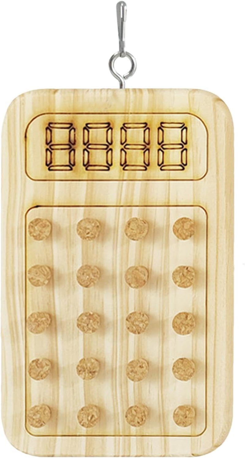 Parrot Chewing Cork - Wooden Biting Training Bird Toy - Cork Treasure Hunt Games for Hiding Treat, Parrot Toy for Small and Medium Bird Intelligence and Emotions - Hanging Plate image number 3