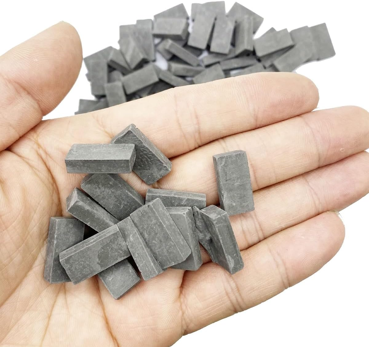 500 Pieces 1:16 Scale Mini Building Blocks DIY Micro Architecture Grey Stones 16X08X045Mm for Crafts and Models image number 5
