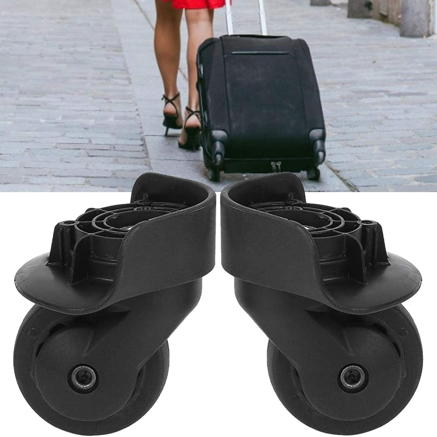 Luggage Wheel, a Pair Luggage Replacement Wheel Sturdy Universal for Luggage(L) image number 5