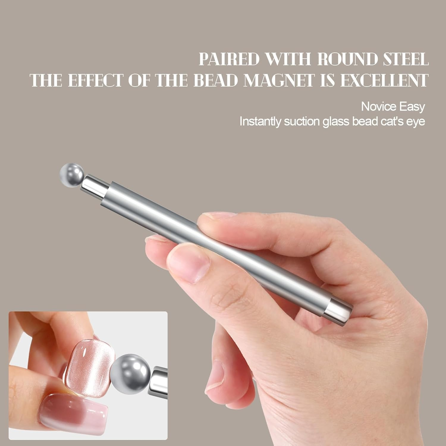 Zibeem Kitten Eye Magnet for Nails,Double-Tip Kitten Eye Magnet for Nails | Fingernails Polish Accessories Multi-Functional Manicure Art for Gathering Home Traveling Studio Salon image number 1