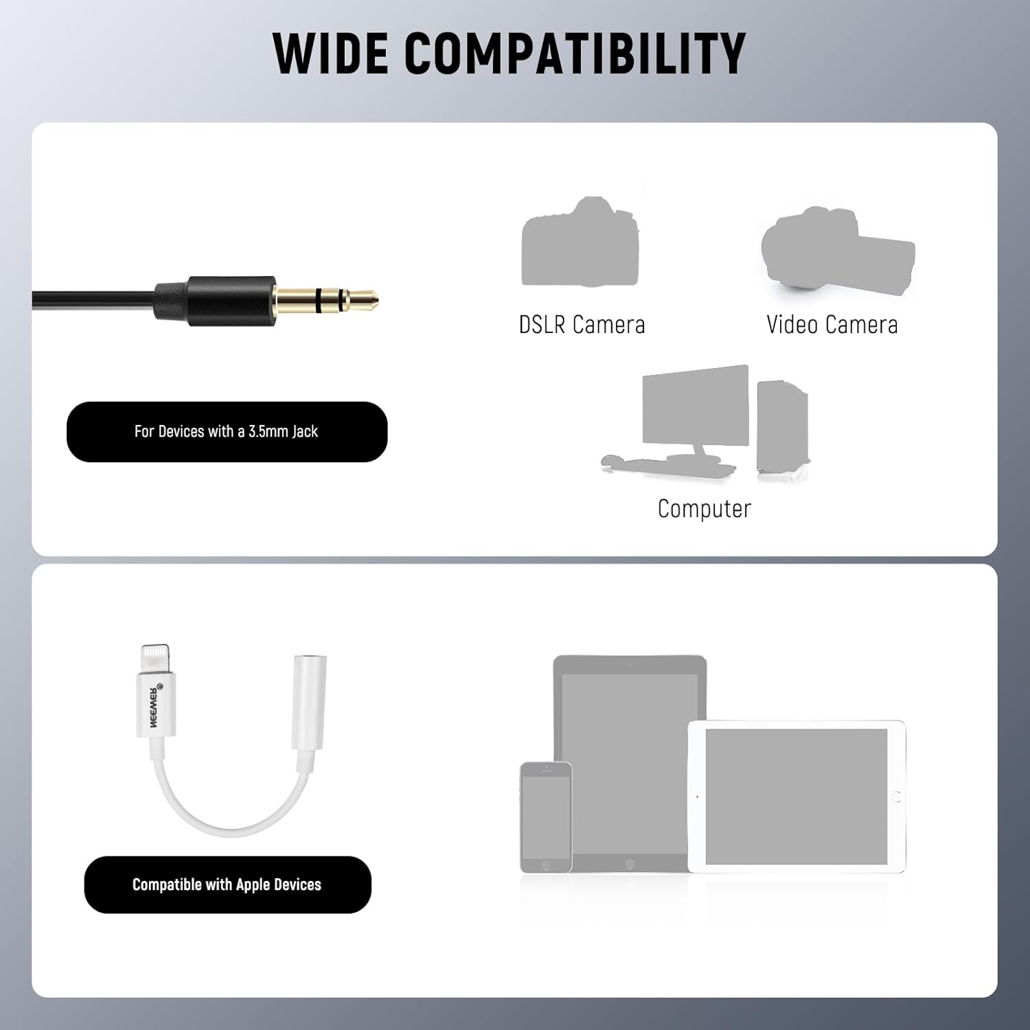 NEEWER CM5 Lav Mic (2 Pack), 3.9Ft/1.2M Wired Clip on Lavalier Lapel Omnidirectional Condenser 3.5Mm TRS Mini Microphone Compatible with Camera Rode Wireless GO II 2 DJI Transmitter, 1X Cleaning Cloth image number 5