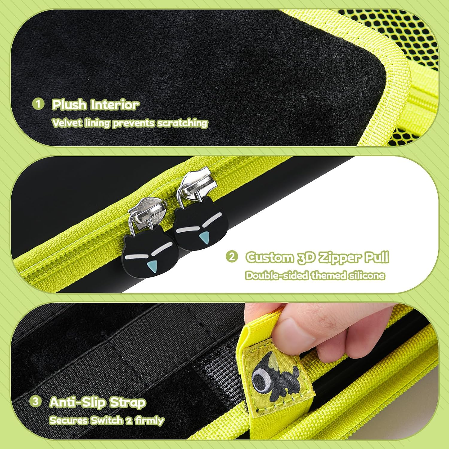 Geekshare Switch 2 Carrying Case, Hardshell Storage Bag with Game Card Slots, Portable Travel Case Compatible with Switch 2 (2025) Console and Game Accessories - the HEI Series image number 6