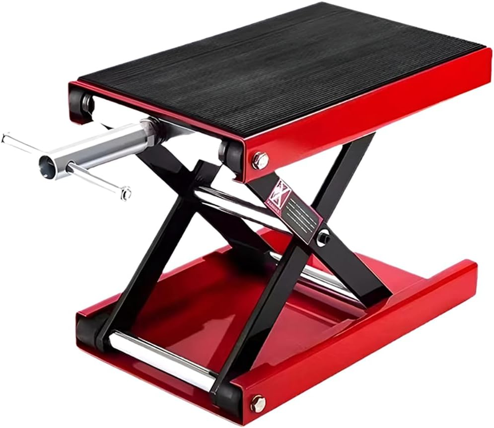 Motorcycle Lift &ndash; Heavy Duty Scissor Lift Jack for Cruiser Bikes Maintenance with Crank, 500Kg Capacity Steel Motorcycle Jack & Hoist Stand, Compact & Stable Scissor Lift for Garage & Workshop