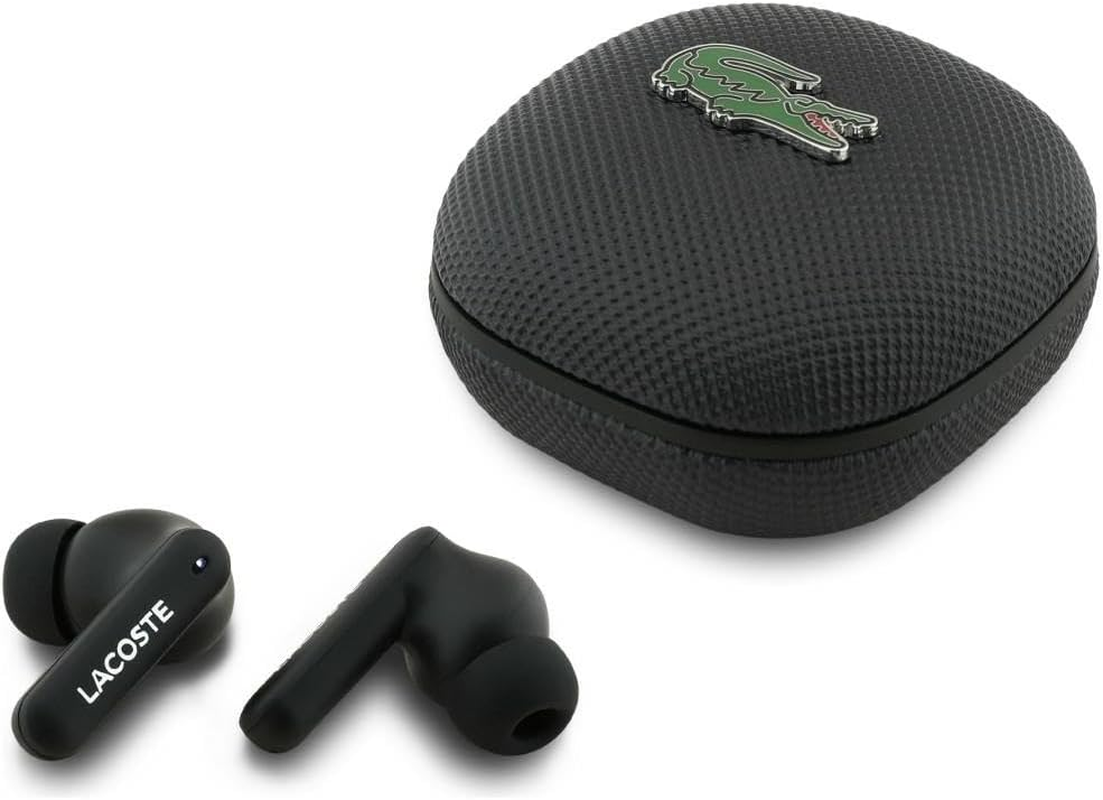 CG Mobile Lacoste TWS Iconic Pe Pique Bluetooth Headphones (Black) image number 4