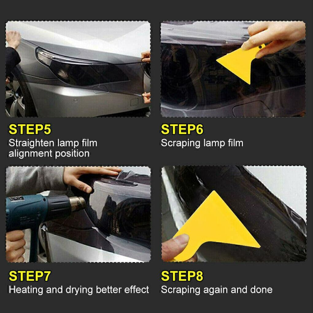 30CM X 200CM Dark Smoke Black Tint Film Forheadlights Taillights, Self Adhesive Car Vinyl Wrap Film Cover Sheet Roll, Car Accessories image number 2