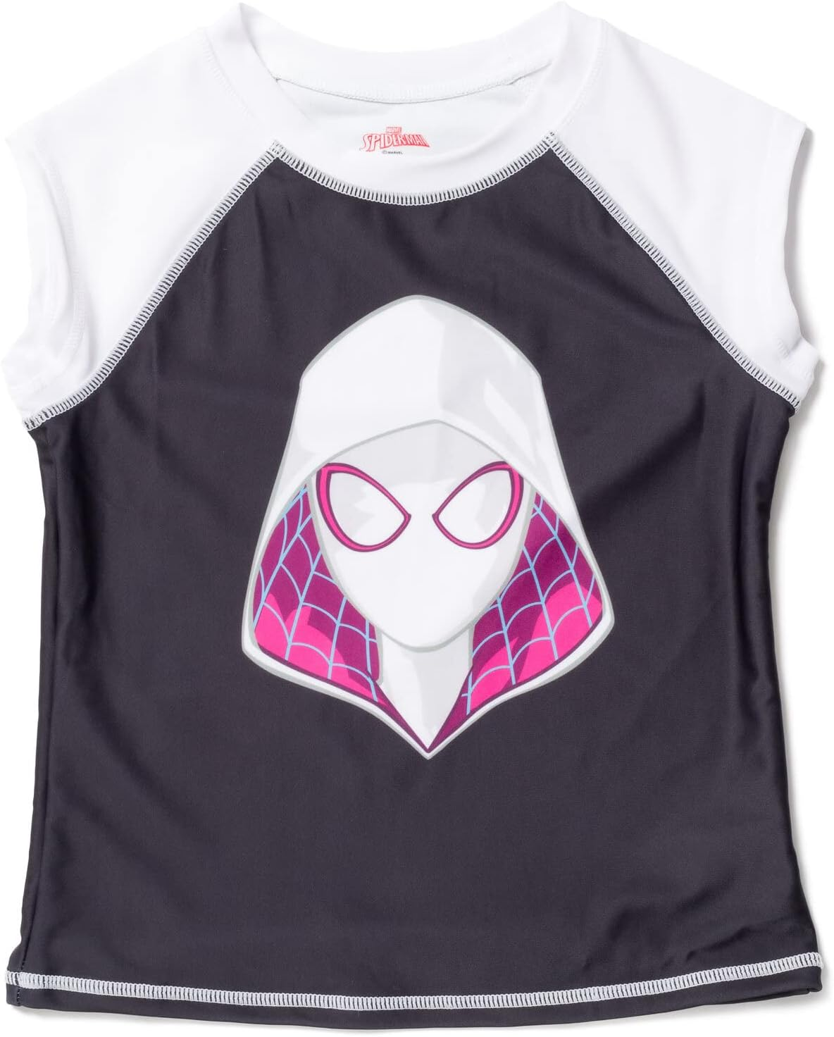 Marvel Spider-Man Spider-Gwen Girls UPF 50+ Rash Guard & Bikini Bottom Swimsuit Set Toddler to Little Kid, Black/Purple image number 1