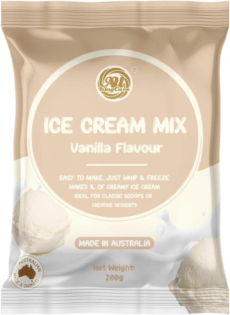 Au Kingcare Homemade Ice Cream Powder 200G*4 Packs &ndash; Makes 4 Litres &ndash; Natural Ingredients, Pure Taste, Easy to Make image number 2