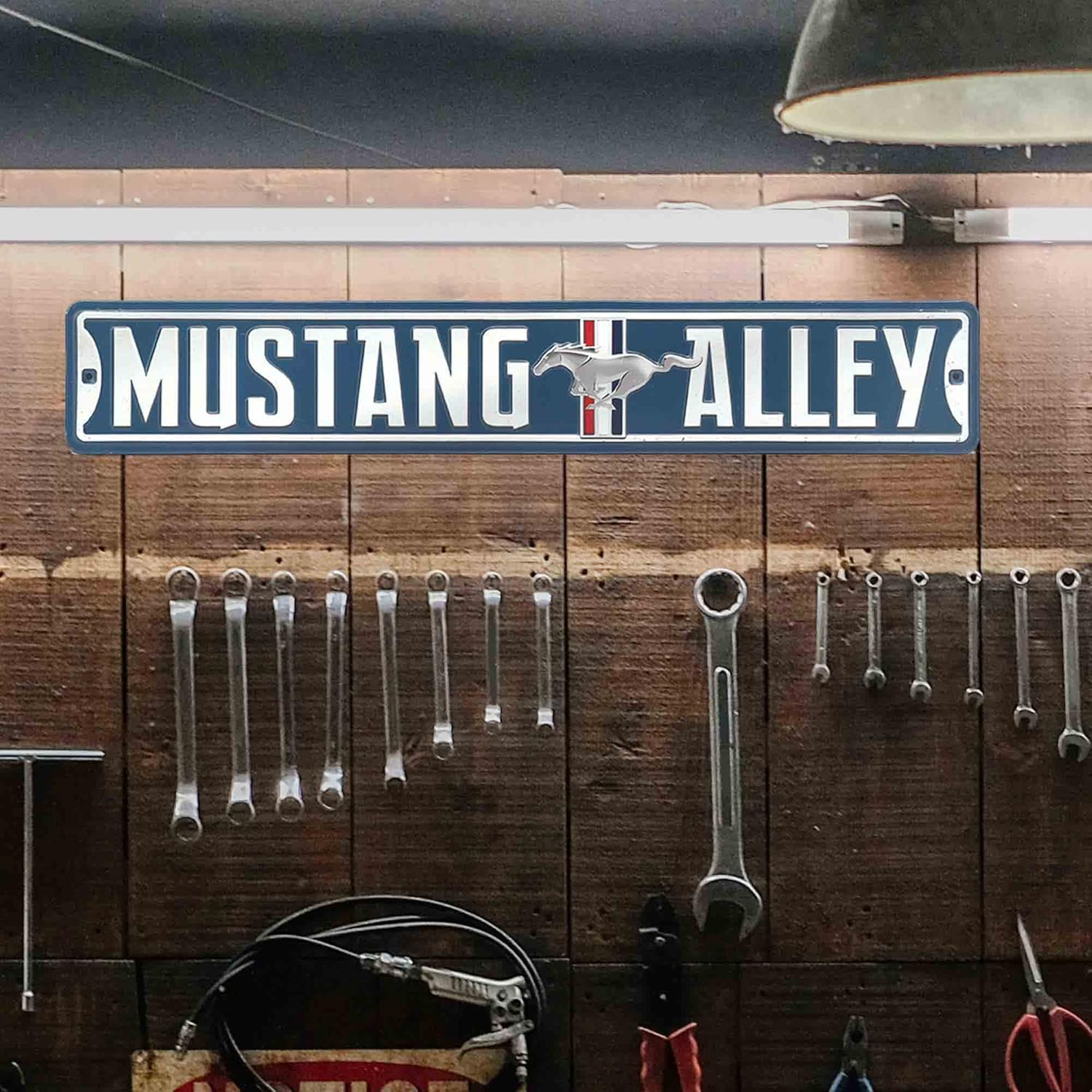 Ford Mustang Metal Street Sign - Mustang Alley Metal Sign for Garage, Man Cave or Shop image number 2