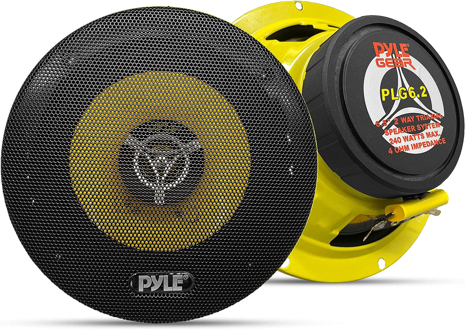 Pyle Car 2-Way Speaker System - 6.5 Inch 240W 4 Ohm Mid Tweeter Audio Sound Speakers W/ 30 Oz Magnet, 2.25&rdquo; Mount Depth, Fits Standard OEM for Car Stereo image number 1