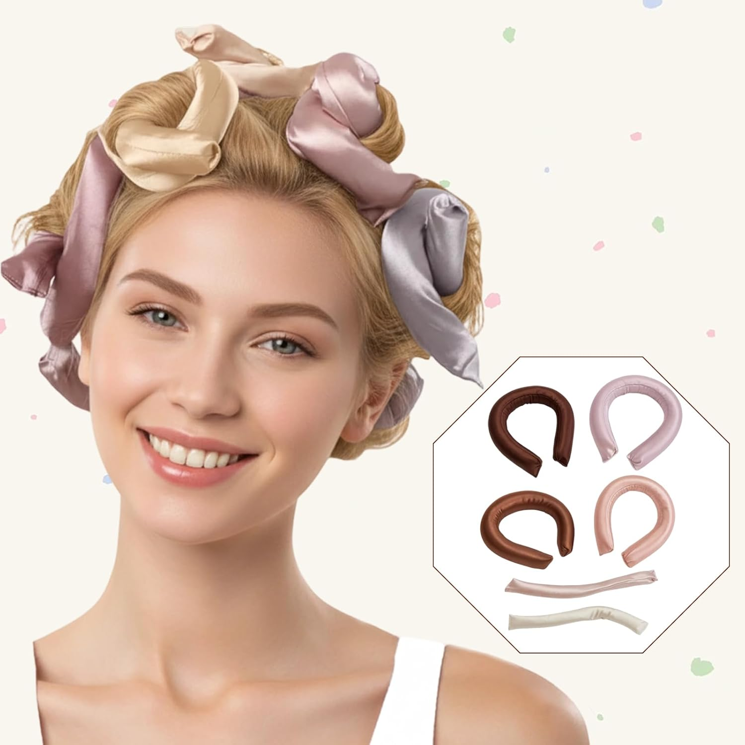 Overnight Hair Rollers, 6 Papilots for Heatless Curls, Blowout Hair Overnight without Heat, Hair Rollers for Voluminous Curls, Durable and Comfortable image number 6