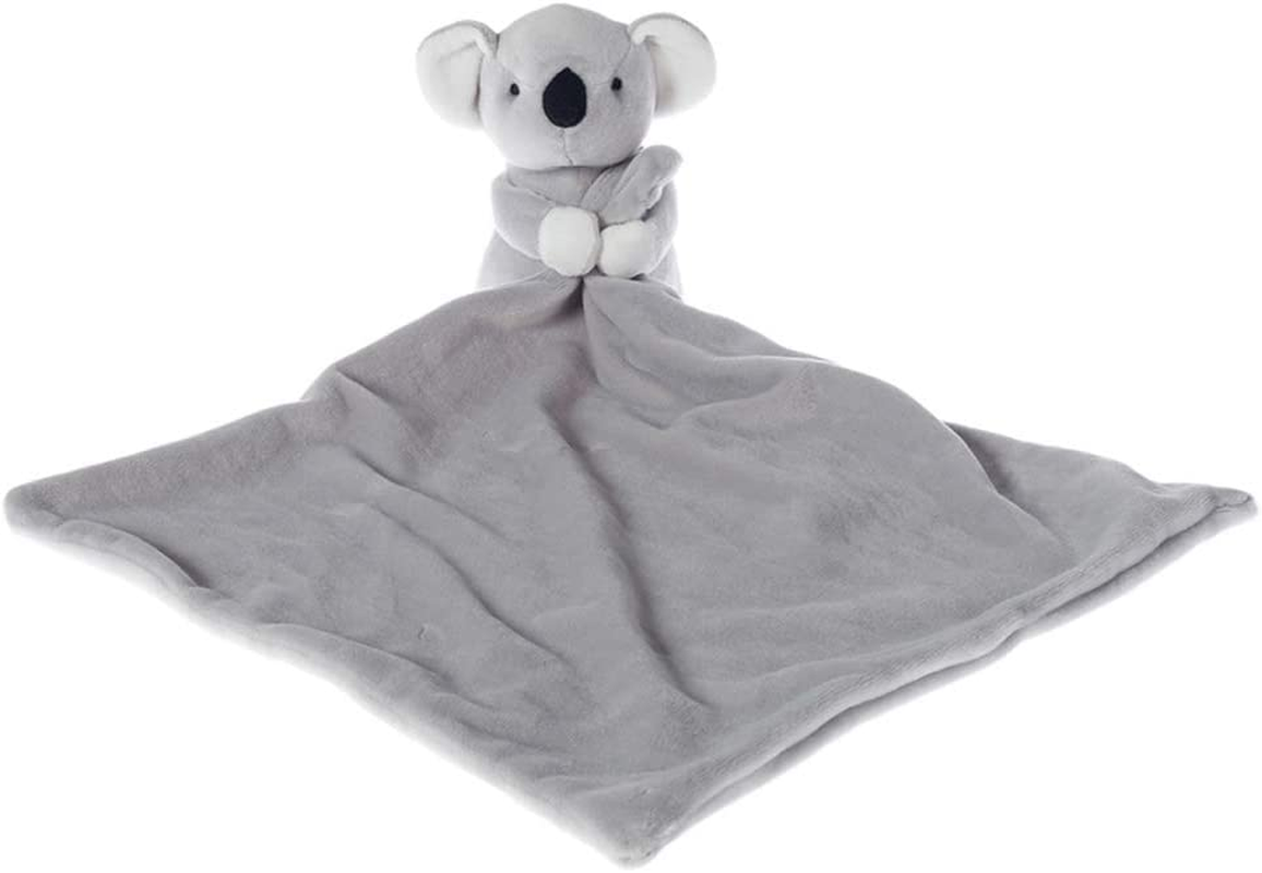 Apricot Lamb Stuffed Animals Security Blanket Gray Koala Infant Nursery Character Blanket Luxury Snuggler Plush (Gray Koala, 14 Inches)