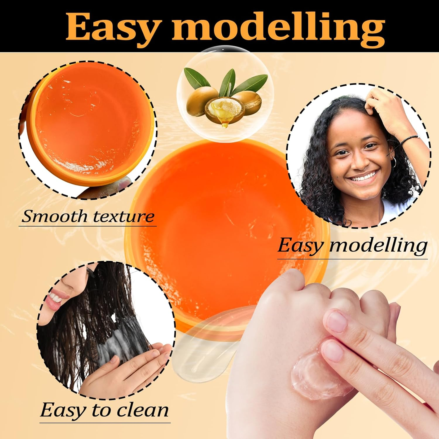 Beaufairy 113.5 Ml Braiding Gel, Extra Hold Hair Gel, Styler Hair Gel, Extreme Hold for Hair Defining, Reduces Frizz for Braids, Locs, Twists, Cornrows, Wavy Kinky Hair, Suitable for Women Man image number 5