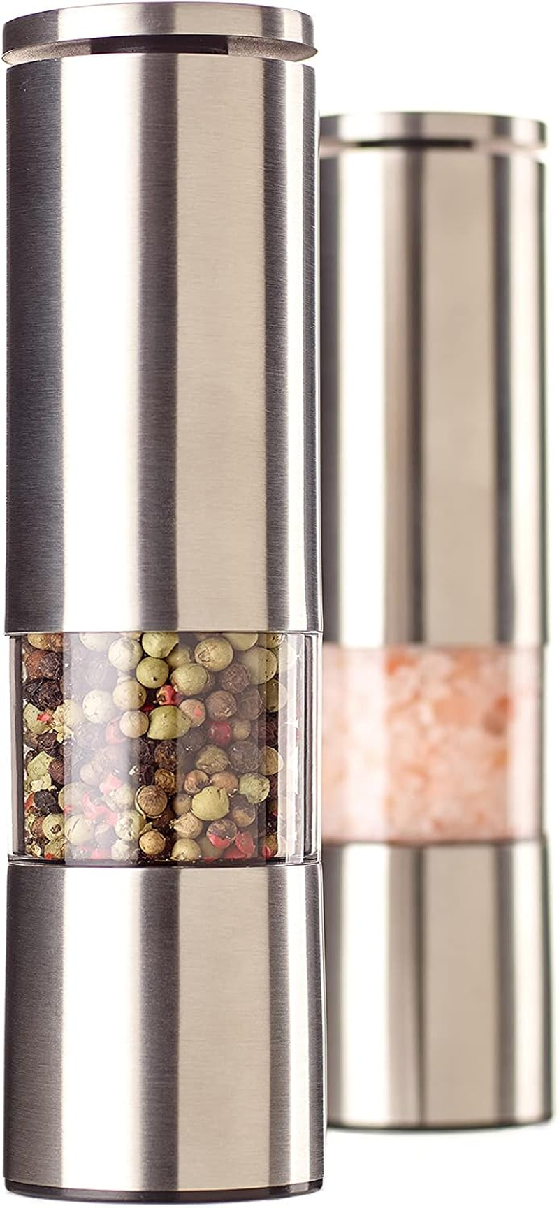 Echtwerk 2-Piece Spice Mill Set, Salt and Pepper Mill Made of High-Quality Stainless Steel with ABS Ceramic Grinder, Manual, for Pepper, Salt and Chilli, Silver Edition image number 5