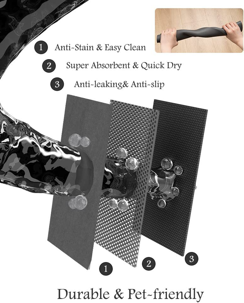 Pet Feeding Mat Dog Mat for Food and Water Dog Food Mat Cat Food Mat Pet Supplies (Dark Grey, 12"X19") image number 5