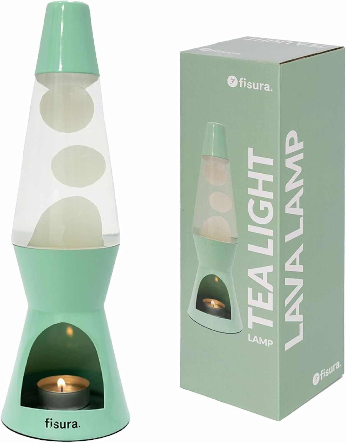 FISURA Lava Lamp with Candle - No Electricity Required, Pink and White, Environmentally Friendly. Original Gift, 29 Cm X 8.5 Cm (Candle Not Included)