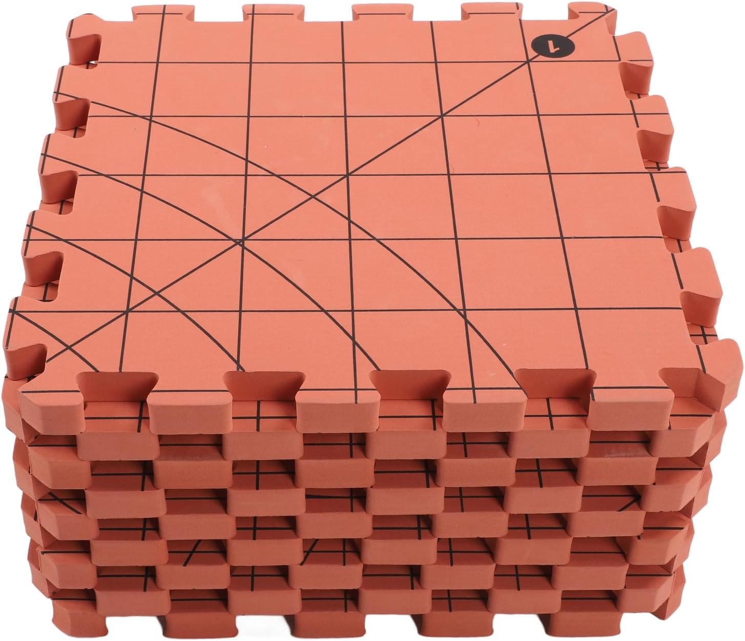 9 Pack Blocking Mats for Knitting and Crochet Project, Extra Thick Knitting Blocking Mat with Grid Lines, Knitting Mats Brick Red Interlocking Foam Blocking Board for Crochet image number 2