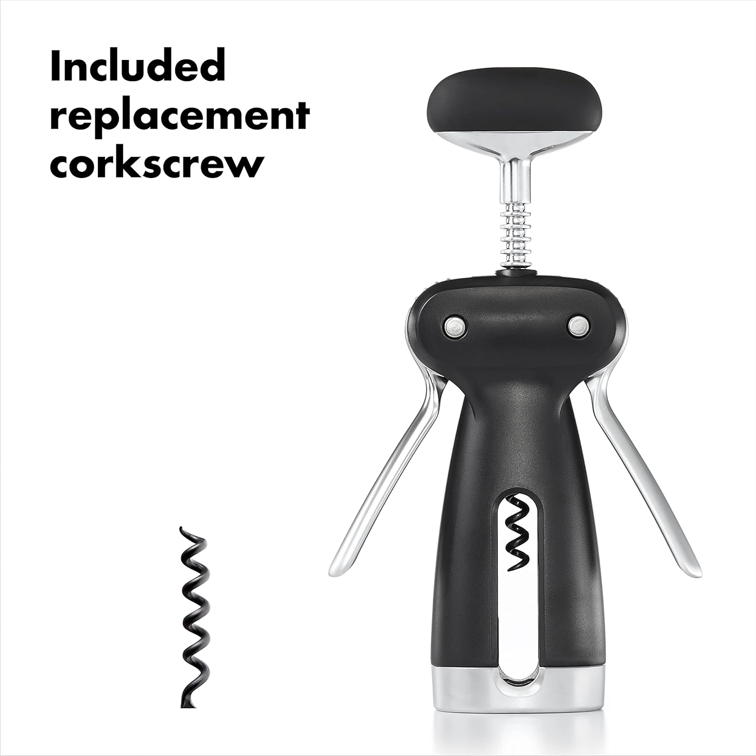 OXO Good Grips Steel Corkscrew with Removable Cutter 10.67 Cm*6.86 Cm*6.86 Cm Black