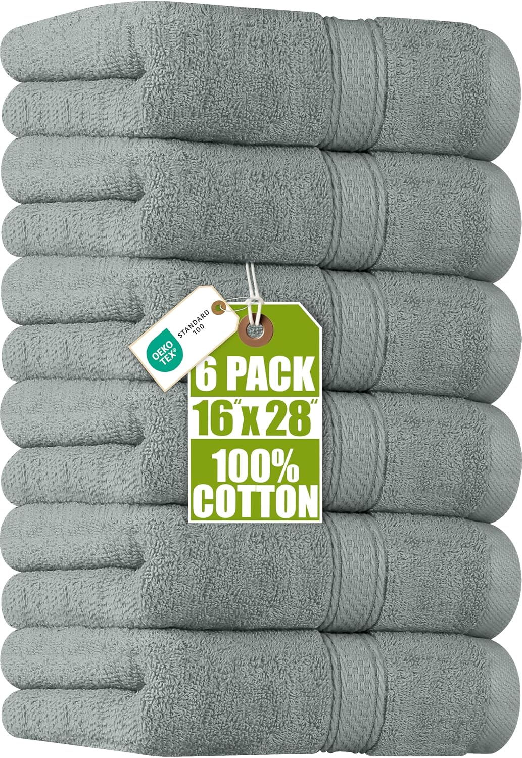Utopia Towels [6 Pack Premium Hand Towels Set, (16 X 28 Inches) 100% Ring Spun Cotton, Ultra Soft and Highly Absorbent 600GSM Towels for Bathroom, Gym, Shower, Hotel, and Spa (Cool Grey) image number 4