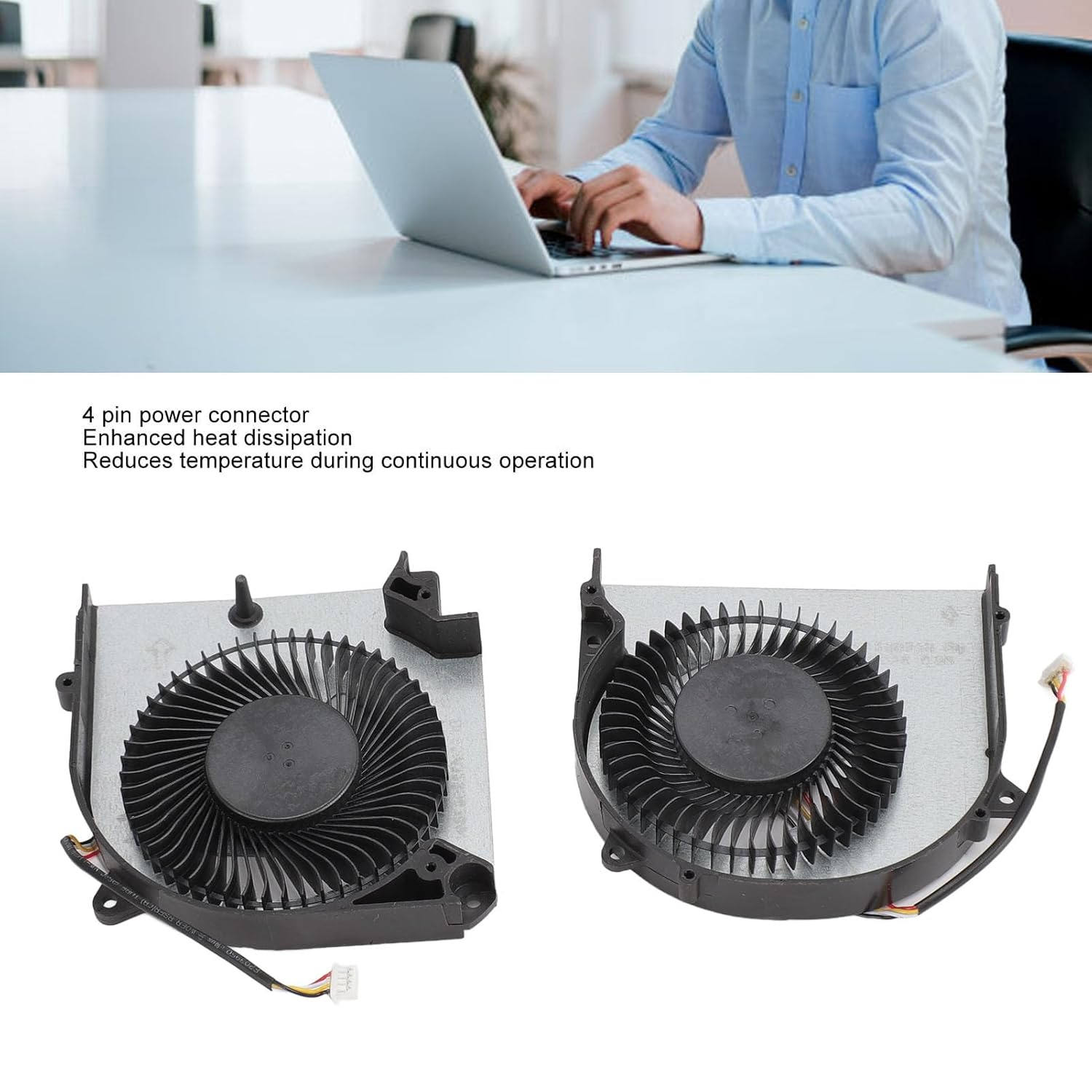 Laptop Cooler Fan for GIGABYTE, Laptop Cooling Fan Replacement, Compatible for GIGABYTE Gaming G5 G7 MD GD KC FLHF DFS5K221153711 DFS5M325063B1N (CPU and GPU) image number 6