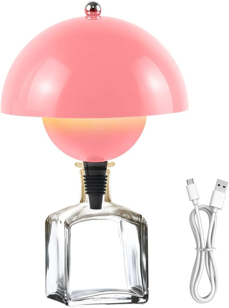 CEWROM Rechargeable Bottle Lamp Attachment LED Rechargeable, 3 Adjustable Colour Temperature Modes, Touch Bottle Lamp, Wireless USB Rechargeable Table Lamps, for Restaurant, Bedroom, Garden (Yellow)