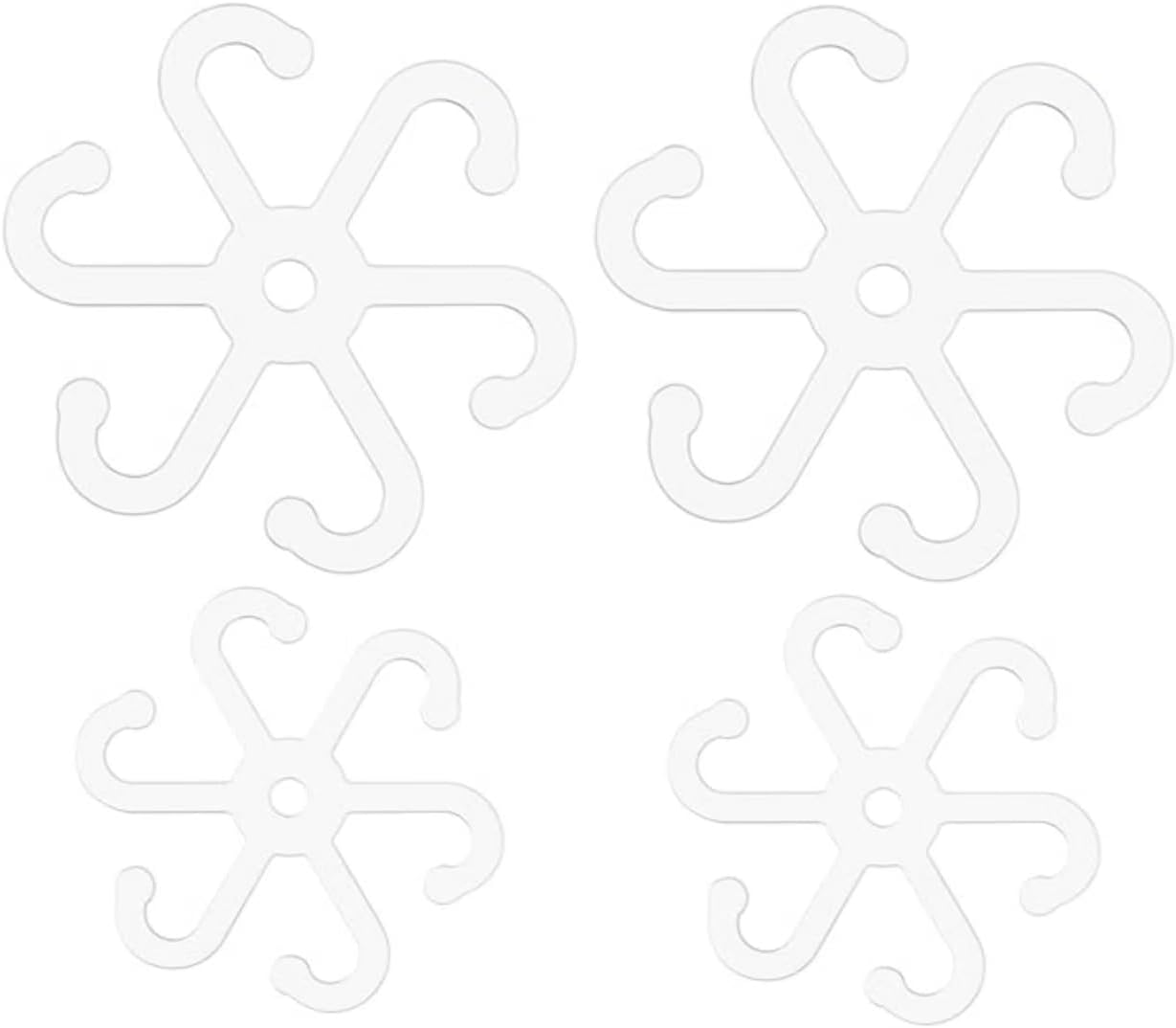 Climbing Houseplant Stem Supports, 4Pcs Clear Plastic Flower Plant Growth Stake Trellis,Stem Support Hooks Plant Vine Wall Clip Plant Support Stake,Climbing Houseplant Stem Holder Plant Climbing Rack