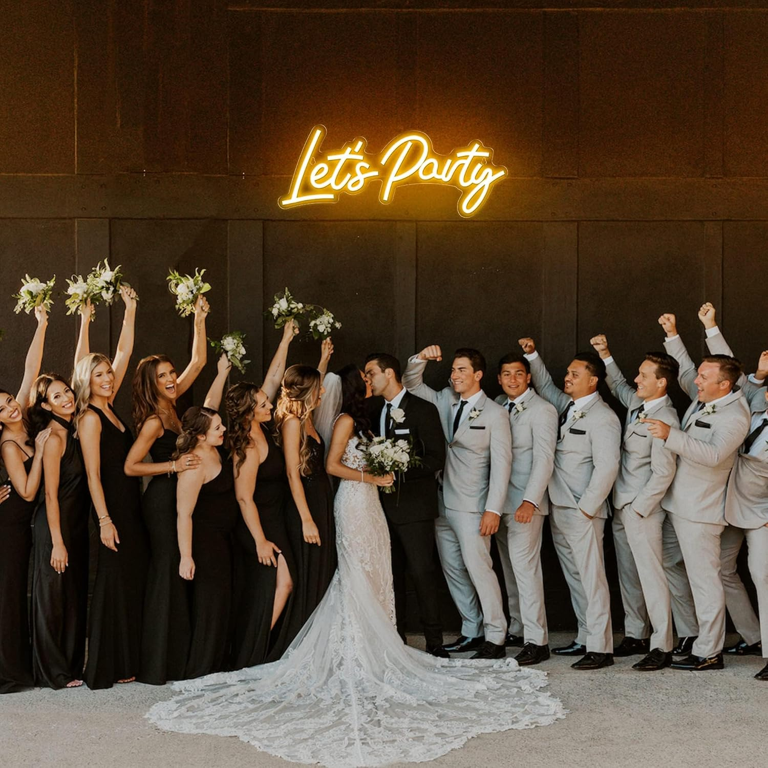 &ldquo;Let&rsquo;S Party&rdquo; Neon Sign, 16.5&rdquo;X6.9&rdquo; Small Warm White LED Light, Wall Decor for Birthday, Wedding & Bachelorette Party（Power by Usb） image number 1