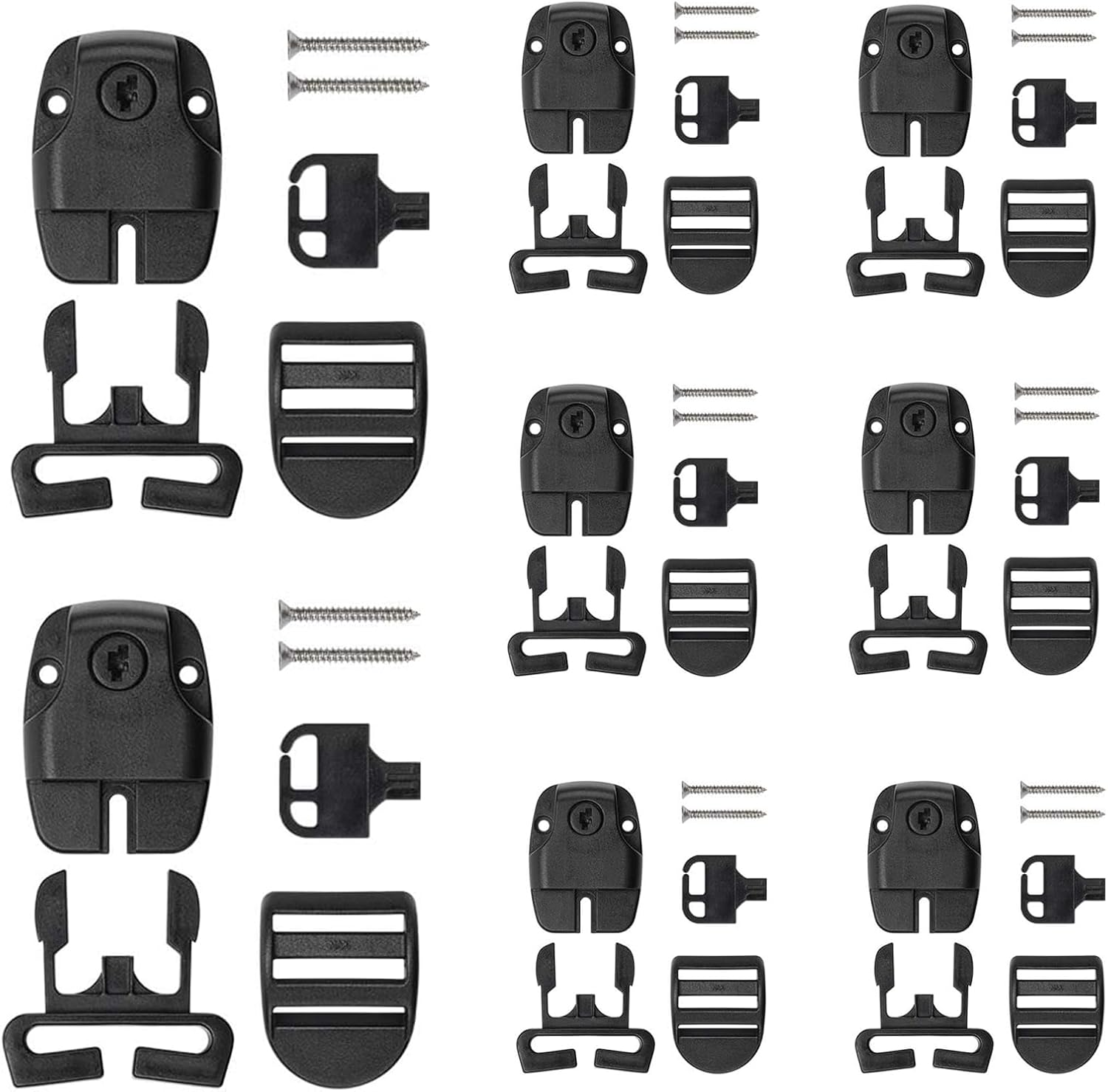 8 Pack Spa Tub Cover Clip Replace Latches Clip Lock Kit for Spa Hot Tub Cover, Spa Cover Clips Replacement with Keys and Slide Buckle, Black image number 6