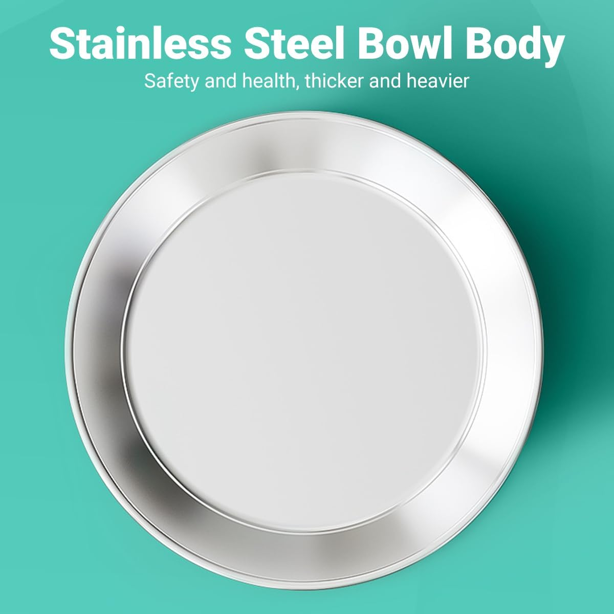 AIMALL Stainless Steel Cat and Dog Feeding Bowl with Anti-Slip Silicone Base, Shallow Wide Dish for Whisker Relief, Easy to Clean, for Wet and Dry Pet Food image number 3