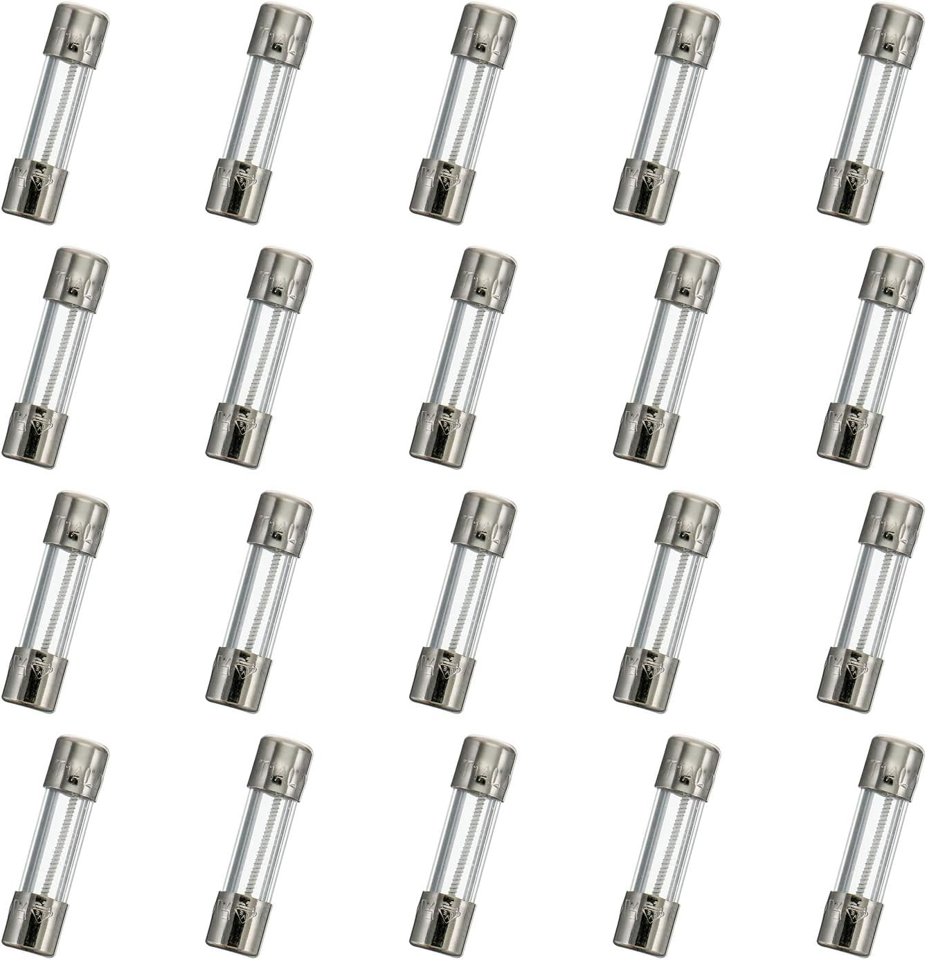 HUAREW T3AL250V 20 Pieces 5 X 20 Mm Slow Melting Glass Fuses 3A 250V 0.2 X 0.78 Inch Time Delay Fuses image number 2