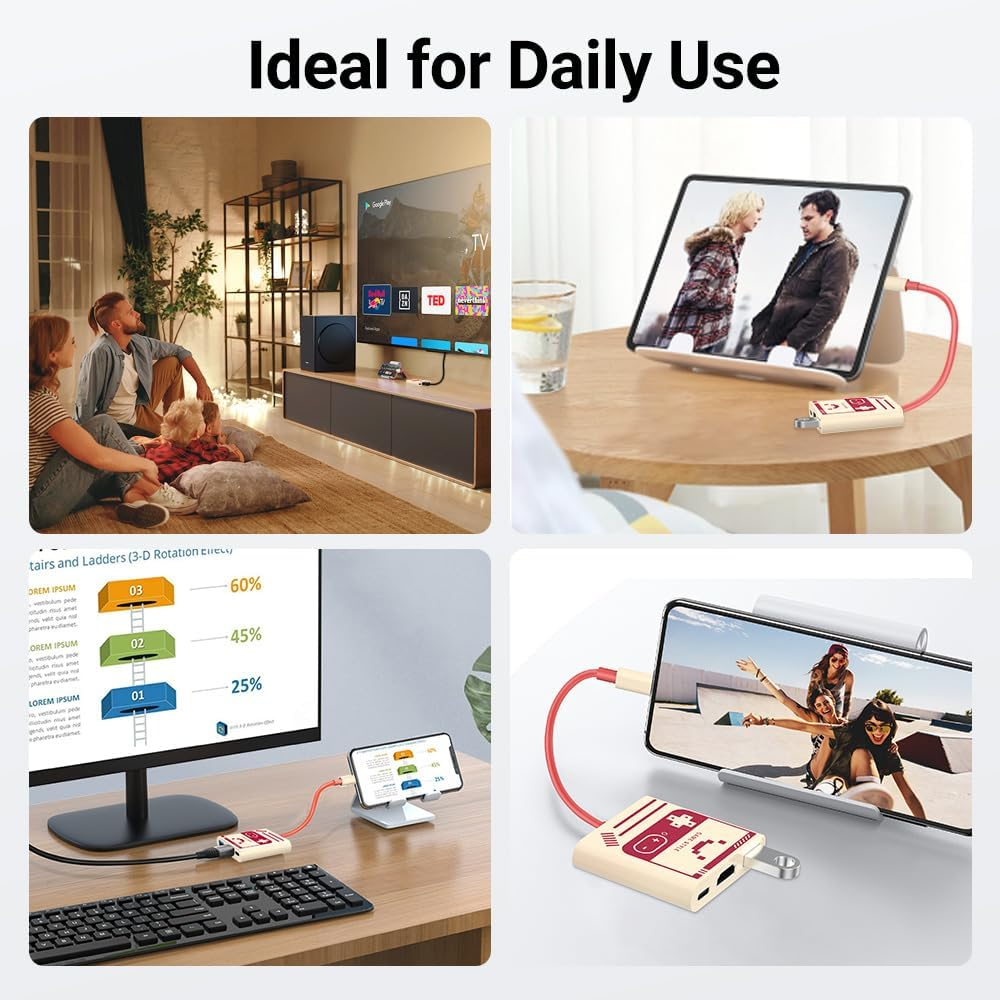 AHGEIIY Swith Dock for Nintendo Switch Docking Station, 4K USBC to 4K HDMI Adaptor Replacement for Offical Nintendo Switch Dock, TV Switch Dock Station Compatible with Nintendo Switch, Switch OLED Steam Deck Macbook Laptop image number 4