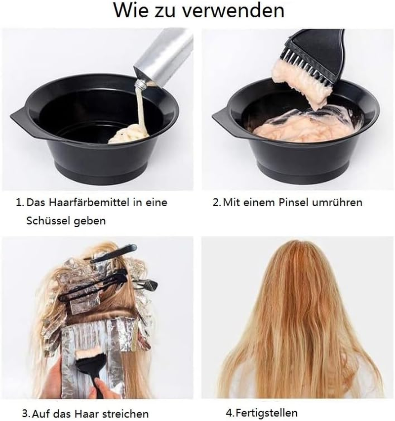 KOMUNJ 4-Piece Set Hair Dye Brush Hair Dye Set, DIY Salon Tool, for Mixing and Application of Hair Dye image number 3
