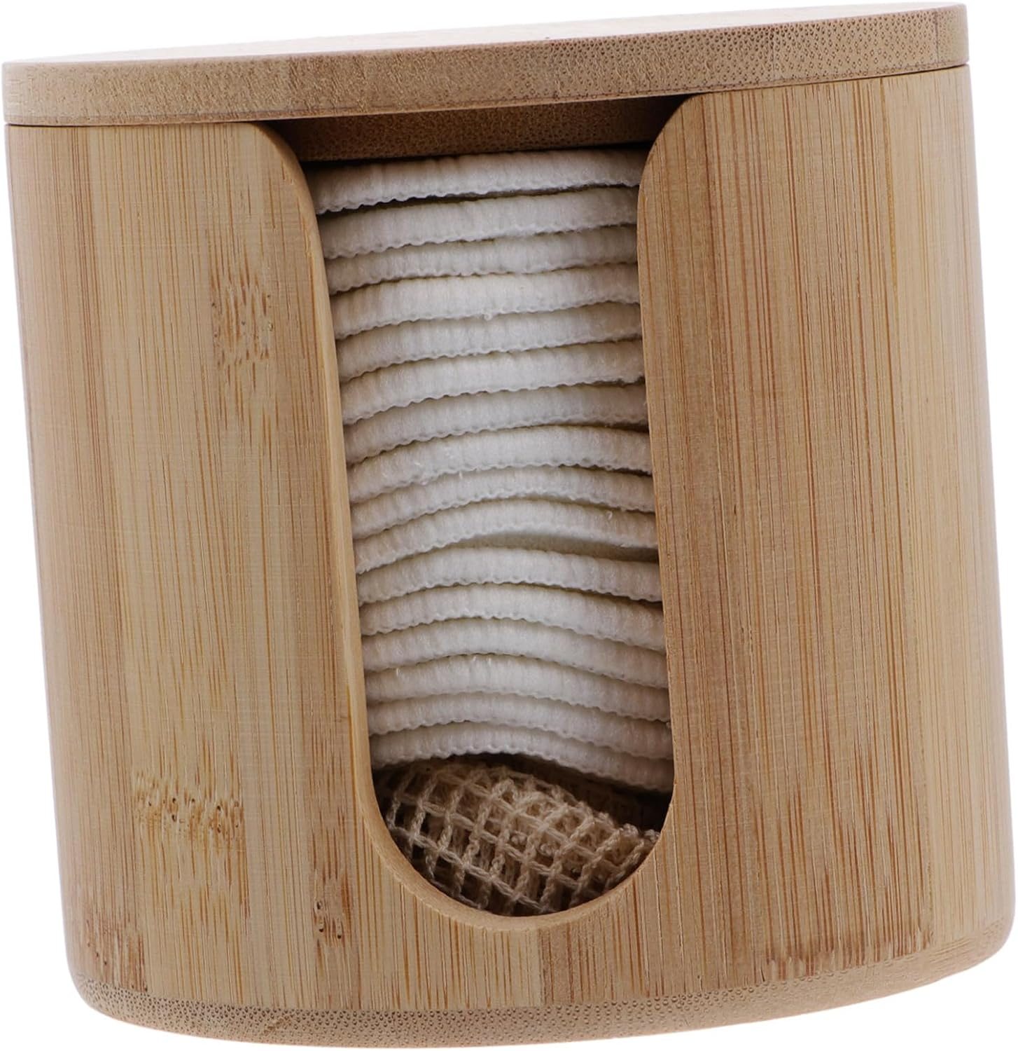 1 Set Reusable Bamboo Fiber Makeup Remover Pads Set Gentle Cleansing Rounds with Storage Jar for Safe and Comfortable Face Cleaning and Portable image number 2