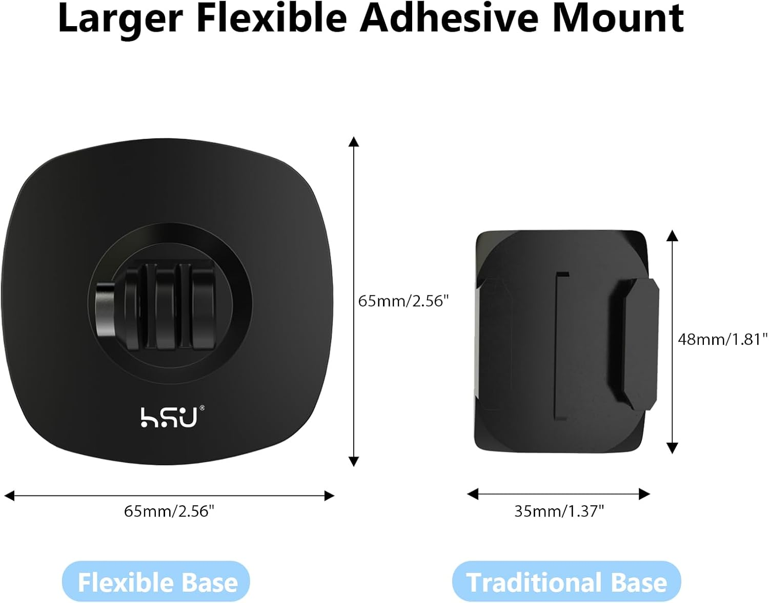 HSU Flexible Helmet Mounts for Insta360, Adhesive Mounts for Go Pro, Extension Arms Accessory Kit for Action Cameras (12 in 1) image number 2