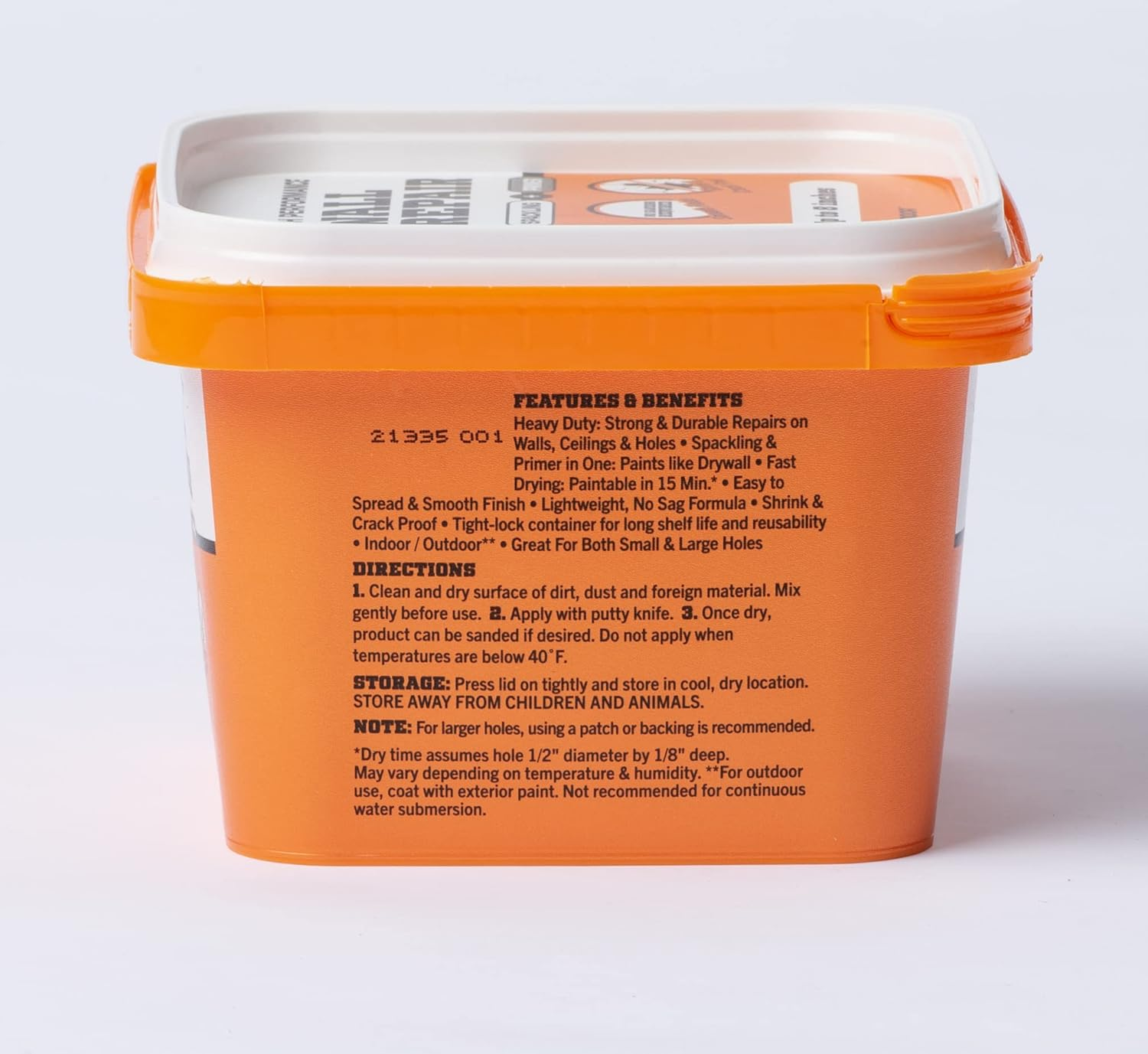 Gorilla Heavy Duty Wall Repair Spackling + Primer, 16 Ounce Tub