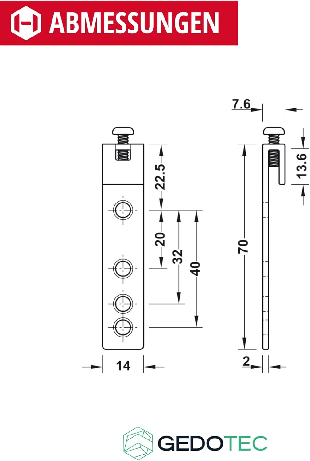 Gedotec Cabinet Hanger Galvanised Steel H10323 | Pack of 6 Cabinet Holders for Screwing | Furniture Hanger Rustproof | Hanging Rail Metal | Cabinet Support Stable | Cabinet Support Visible | Heavy Duty image number 4