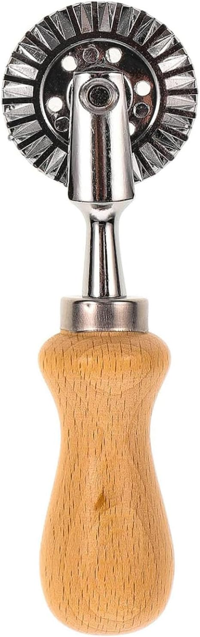 Shengsenfu Pasta Maker Cutter Wheel, Pastry Wheel Cutter, Ravioli Maker with Zinc Alloy Blade, Wooden Handle image number 3