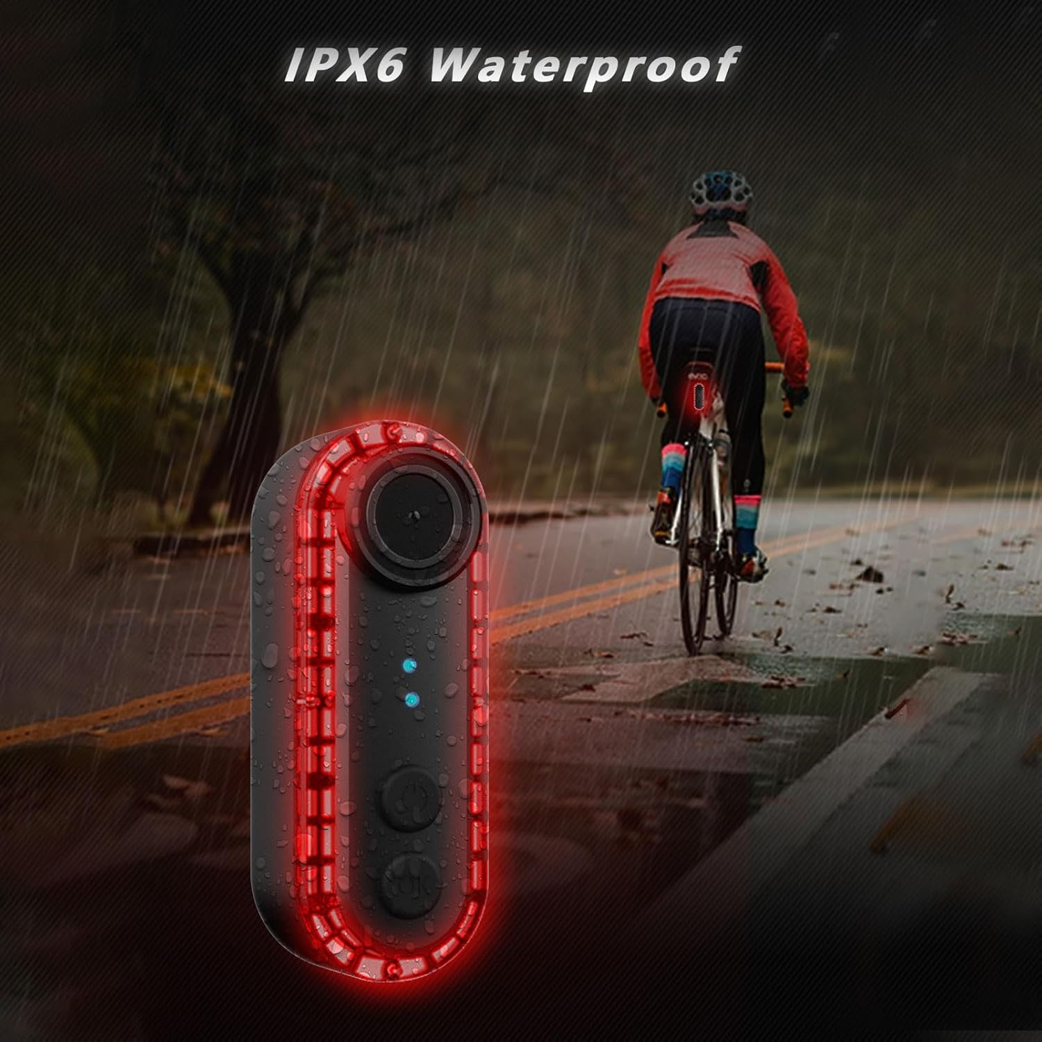 1080P Bike Rear View Camera, Tail Light, 6 Lighting Modes, Wide Angle Lens, 3500Mah Battery, Loop Recording, IPX6 for Mountain, Road Bike with APP, HD Stable Images image number 5