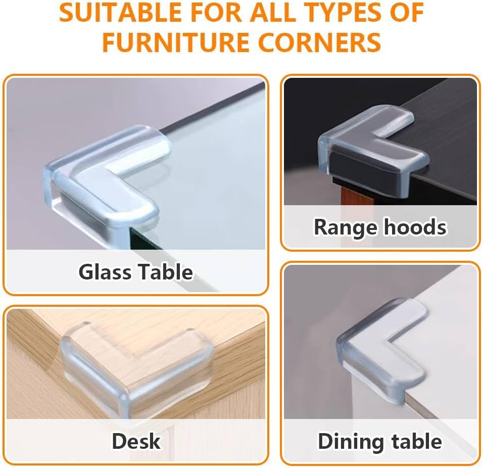 Corner Protectors for Kids,Baby Proofing Corners Safety Table Corners Guards, Edge Protector,Transparent Anti-Collision Corner for Sharp Furniture Cooners(8 Count (Pack of 1) L-Shaped)