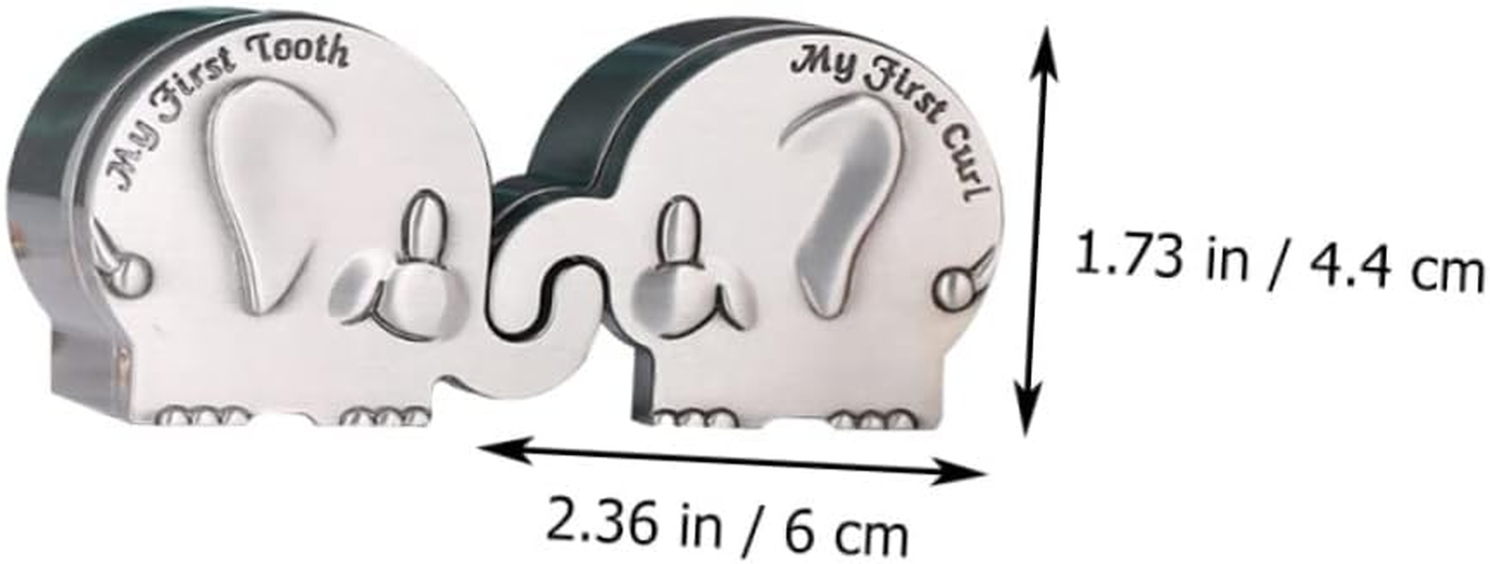 ERINGOGO Fetal Hair Collection Box Elephant Shape First Tooth and Curl Keepsake Box Silver Shower image number 4