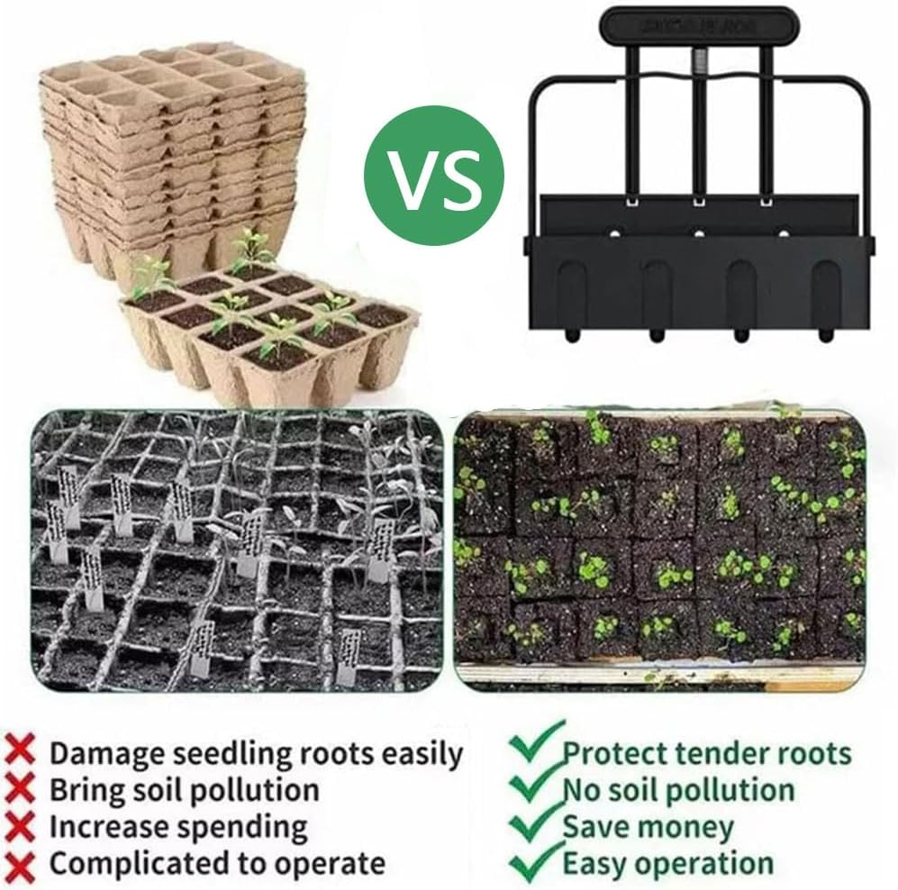 Soil Blocker Tool for Seed Starting &ndash; Soil Block Maker with Comfortable Handle &ndash; Handheld Blocking Tool for Germination, Transplanting, Garden & Greenhouse Use image number 5