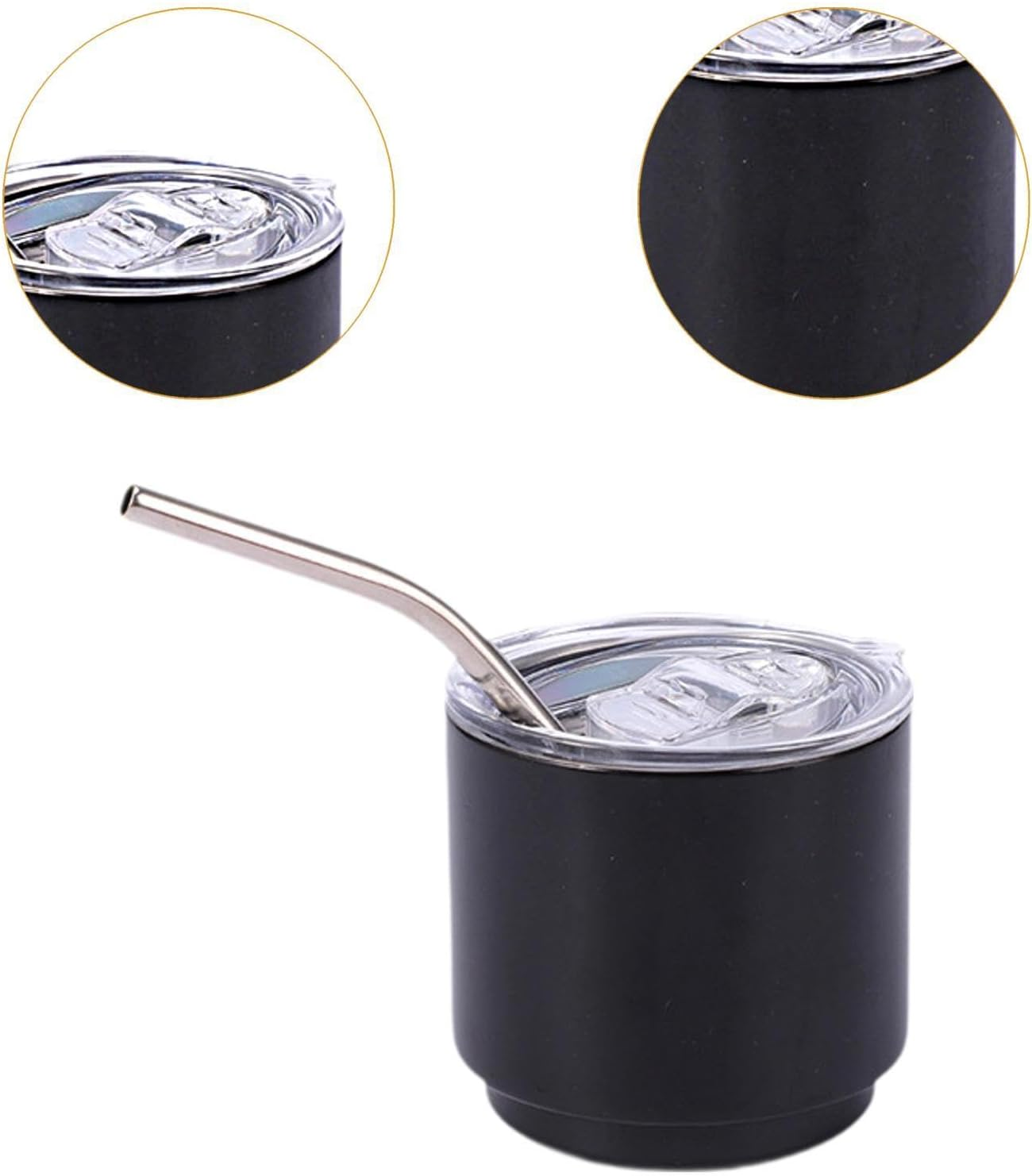 Eigell Stainless Steel Cup Mini Car Cup 4Oz Metal Cup Ultralight Drinking Cup Outdoor Milk Coffee Mug for Traveling Camping Picnic, Black image number 6