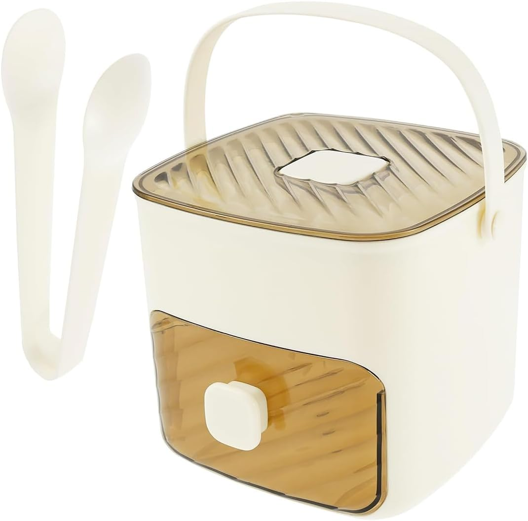 Taicols Small Ice Cube Machine, Ice Cube Maker, with 48 Grids, Ice Cube Tray, Ice Cube Maker with Drawer and Storage Container, Ice Cube Tray with Container, for Home Kitchen (White)