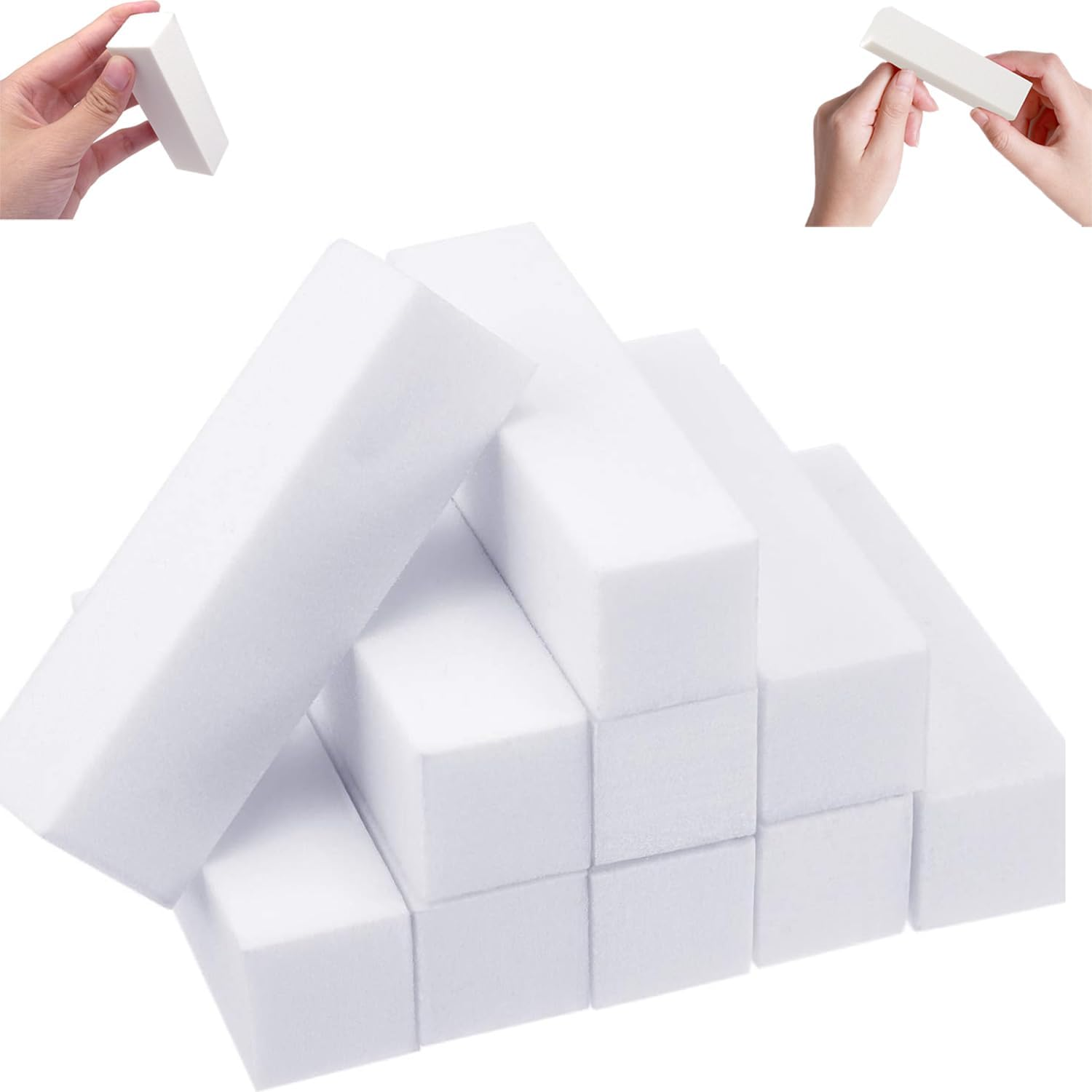 Mumoo Bear Nail Buffer Block 4 Sided Nail File Sanding Block Buffing Blocks for Nail Art Tips Tool Finger Manicure Pedicure Tools for Home and Salon Use(10Pcs,White) image number 6