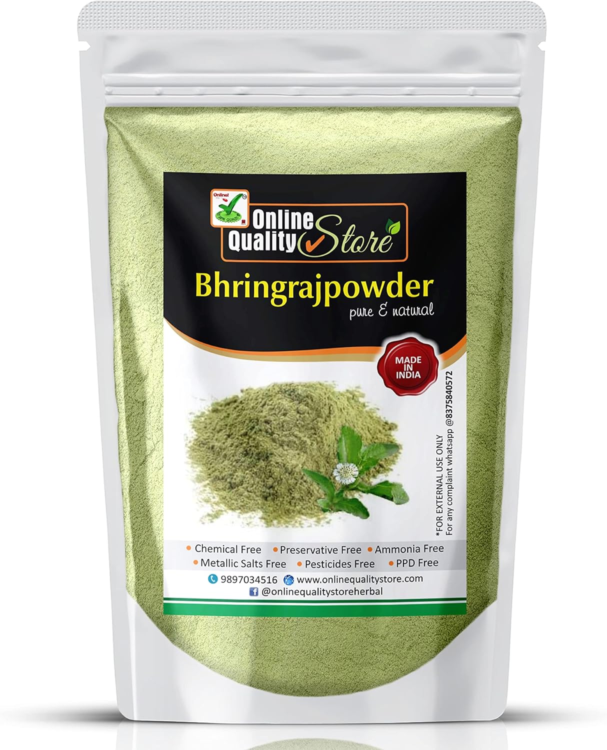 Online Quality Store Bhringraj Powder for Hair - 100% Organic (800 Grams)